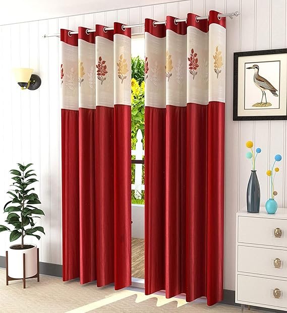 SR Drapes Polyester Floral Patch Printed Curtains: Enhance Your Home Decor in Style